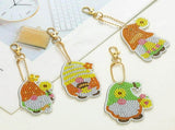 5 PCS Diamond Painting Keychains Kit Animals Diamond Art Ornaments Double Sided Diamond Key Rings V1366-AZ2-W-09664
