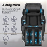 FORTIA Zero Gravity Recline Full-Body Massage Chair, with Back and Foot Rollers, Squeezing Air V219-MSGECHFORA5BK