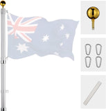 Rustproof Aluminum Flag Pole with 7.2m, Heavy-Duty Telescoping Pole for Outdoors, Gardens, Roof V284-AUS-1