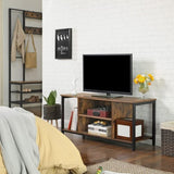 TV Console Unit with Open Storage Rustic Brown and Black Industrial V178-11666