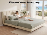 Artiss Queen Bed Frame Upholstered Platform Bed with Tufted Headboard 300kg Support BFRAME-G-ZENITH-Q-BG-ABC
