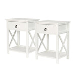 Levede 2x Bedside Tables Drawers Side EB0604X2