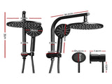 Cefito 9'' Rain Shower Head Set Handheld Round High Pressure Mixer Tap Chrome SHOWER-A1-RO-9-BK-MIXER-RO