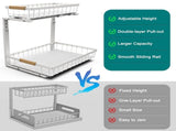 CARLA HOME Set 2 pcs - 2-Tier Kitchen Under Sink Organiser Storage with Height Adjustable, Unique LSB-36128