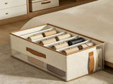 Handbag Storage Organizer With Dividers For Closet 18.7 Inches Large Drawer With Handle Beige Non V1366-AZ2-W-27948