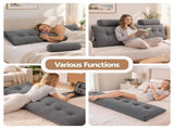 Artiss Headboard Pillow King Wedge Backrest Triangular with 2 Cushions Grey BED-HEAD-TRAR-K-GY