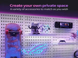 CARLA HOME Pegboard Wall Organizer Kit with 4 Modular Black Pegboards & 19 Accessories for Gaming, V178-36277