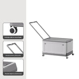 Size S Grey Collapsible Storage Box with Wheels and Telescopic Handle - Stackable Folding Crate for V888-ELOSUNG36121