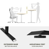 Standing Desk Height Adjustable Sit Stand Motorised Single Motor Frame Grey Only V255-FRAME-SMG