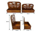 Set 2 Nested Rust 'Flowers' Wall / Floor Planters 50cm, 45cm V637-48106PLN