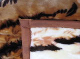 750gsm 3.5kg Double Layer Animal Print Faux Mink Blanket Queen 200x240 cm Brown Tiger V442-YTL-BLANKET-750GSMTIGER-BROWN-QS