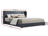 Artiss Bed Frame King Size Gas Lift Charcoal ISSA BFRAME-E-ISSA-K-CHAR-AB