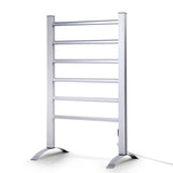 Devanti Electric Heated Towel Rail Rack 6 Bars with Timer Clothes Dry Warmer TW-C-F-ALUM-TM