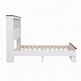 Artiss King Single Bed Frame with Storage Bookcase Headboard and Footboard, White WBED-F-LYMES-KS-WH-AB