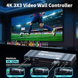 4K Video Wall Controller 3x3 Setup HDMI Processor 9 Outputs 17 Stitching Modes 1pc V1263-JX-7355