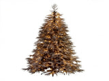 Christabelle 2.3m 7.5ft Midnight Snow Christmas Tree Pre Lit Warm White LED Black Foliage Flock 112_HZMS75