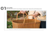 Rattan shopping basket Simple shopping basket Environmentally friendly vegetable basket Fruit basket V1366-AZ2-W-21702