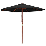 Instahut 2.7m Outdoor Umbrella Pole Umbrellas Beach Garden Sun Stand Patio Black UMB-POLE-27-R-BK