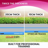 Powertrain Airtrack 20cm Thick 4m x 2m Inflatable Gymnastics Tumbling Mat Air Track - Blue IFM-0402-GYBU