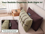 Giselle Bedding Headboard Pillow with Double-Layer Storage Wedge Reading Backrest with Adjustable HBP-GRBTN-CHEN-BRGR-D