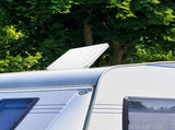 White Trailer and RV Roof Vent Cover with Modern Style, and Easy Installation V1192-AZ-W-34358