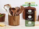 1 Piece Wooden Cutlery Holder 360 Degree Rotating Holds 10 to 15 Pieces, 15 cm V1237-ZY-818-245