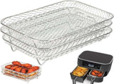 Air Fryer Rack for Ninja Dual Airfryer, 3pcs Stackable Stainless Steel Dehydrator Rack, Rectangle V1188-CYX-LHJ-1883