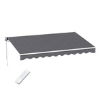 Instahut Retractable Folding Arm Awning Motorised Sunshade 3M X 2M Grey AWN-B-ARM-REMOTE-30X20-GREY