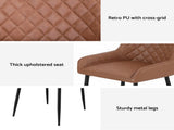 Artiss 4x Dining Chairs Retro PU Leather Kitchen Lounge Cafe Accent Chair Brown DINC-B-B02-BRX4