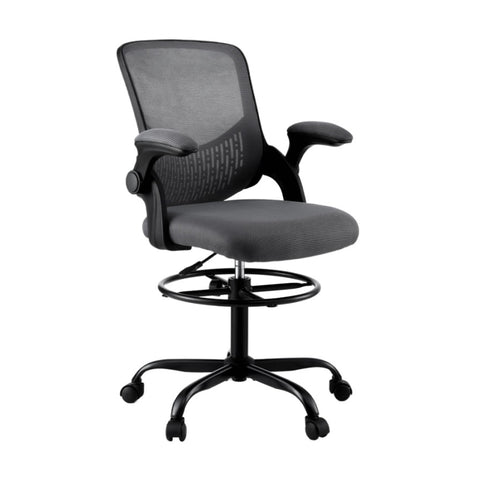 Artiss Office Chair Drafting Chairs Stool Computer Desk Studios Mesh Grey OCHAIR-H-RING-DW39-GY