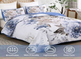 Blue Floral Royale Bedspread Coverlet 3 Piece Set V745-AC080774Q13U