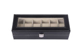 6 Watch Box Luxury Storage Case, Black, compatible with Urbox V1237-ZY-506-0240