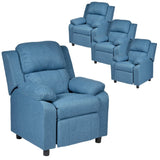 Set of 4 Erika Blue Kids Recliner Sofa Chair Blue Lounge Couch Armchair Childrens V563-NEWO-75610-4CHAIRS