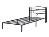 Artiss Bed Frame Single Size with Charging Station WAVE MBED-D-WAVE-S-BK