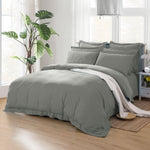 1000TC Tailored King Single Size Grey Duvet Quilt Cover Set V493-KSB-6