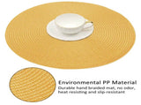 Braided Placemats for Dining Set of 6 - Round 15 inch Woven Heat Resistant Non-Slip Kitchen V1189-WXFWAL-20260319-01091
