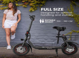 VALK Electric Scooter with Seat, Disc brakes, 12" Tyres, AU Compliant, for Adults, Teens, Commuter, V219-TRNESCVAM3KA