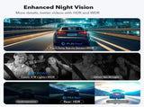 4K 3 Channel Dash Cam with 5G WiFi, Front, Rear, and Inside Recording, Free 64GB SD Card V178-59117