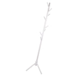 Clothes Tree Solid Wood Round Corner Simple Fashionable Beautiful Coat Hanger for Living Room White V1294-YM0716-3117220157411