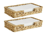 2PCS Bathroom Disposable Towel Holder Long Seagrass Woven Rattan Wicker Table Hand Towel Basket ,L V1192-AZ-W-23136