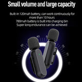 Professional Wireless Lavalier Microphone Set with Portable Charging Box Crystal Clear Audio V571-1005005307224662