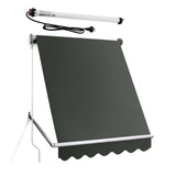 Instahut Motorised Pivot Arm Awning Window Sun Shade 1.5 X 2.1M Grey AWN-B-FIXED-RM-15-GREY