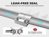 3.0'' Exhaust Clamp, Lap Joint Band Clamp Stainless Steel for Pipes, Mufflers, Catalytic Converters V1258-DP02-WO-811