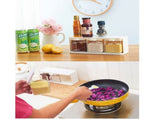2 Pack 3 Grids Clear Seasoning Box Handle and Spoon, Seasoning Storage Container Rack Combo Set V1192-AZ-W-17145