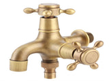 G1/2in Thread Bathroom Copper Single Cold Faucet Washing Machine Mop Pool Water Tap Retro Gold V1294-YM0901-3112200061011