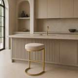 Interior Ave - Royale Light Taupe Velvet Kitchen Bar Stool V355-IA-BS9-RT