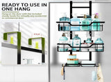 CARLA HOME Over the Door 3-tier Shower Caddy Organizer Shelf with Hooks for Bathroom V178-36182