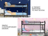Kingston Slumber 2in1 King Single Metal Bunk Bed Frame, with Modular Design, Dark Matte Grey V219-BEDBBSKS02MA