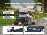 Rollator Walker with Seat for Seniors, Ultra Compact 3-Fold Rolling Walker, Lightweight Aluminum V952-XSZXQLSLHJQ145Q4C001V0