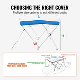 3 Bow Bimini Top Boat Cover, 900D Polyester Canopy with 1" Aluminum Alloy Frame, Waterproof and Sun V952-3GCYZYP6L616QR5XQV0